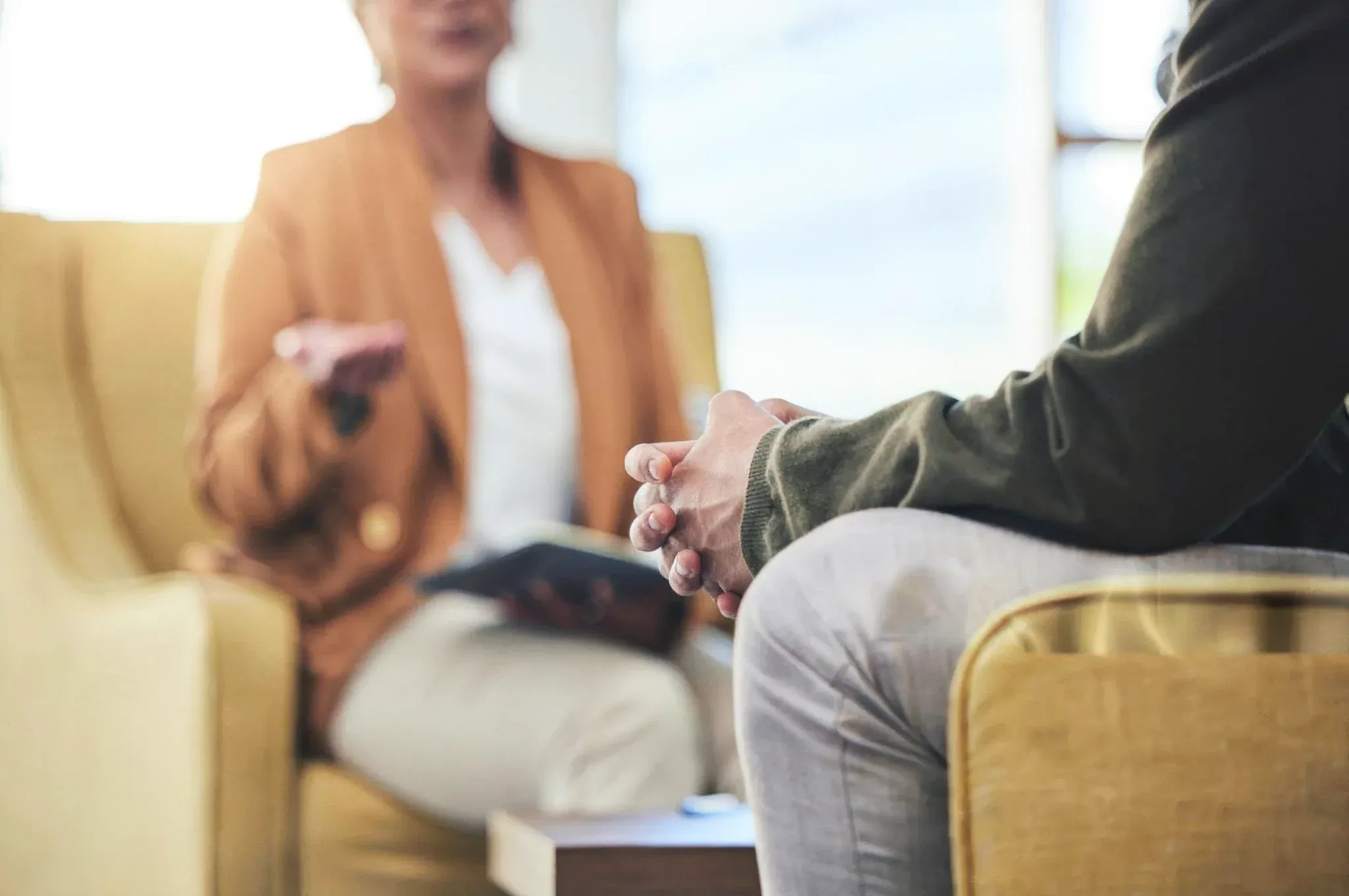 Therapist and client working on coping strategies for low mood